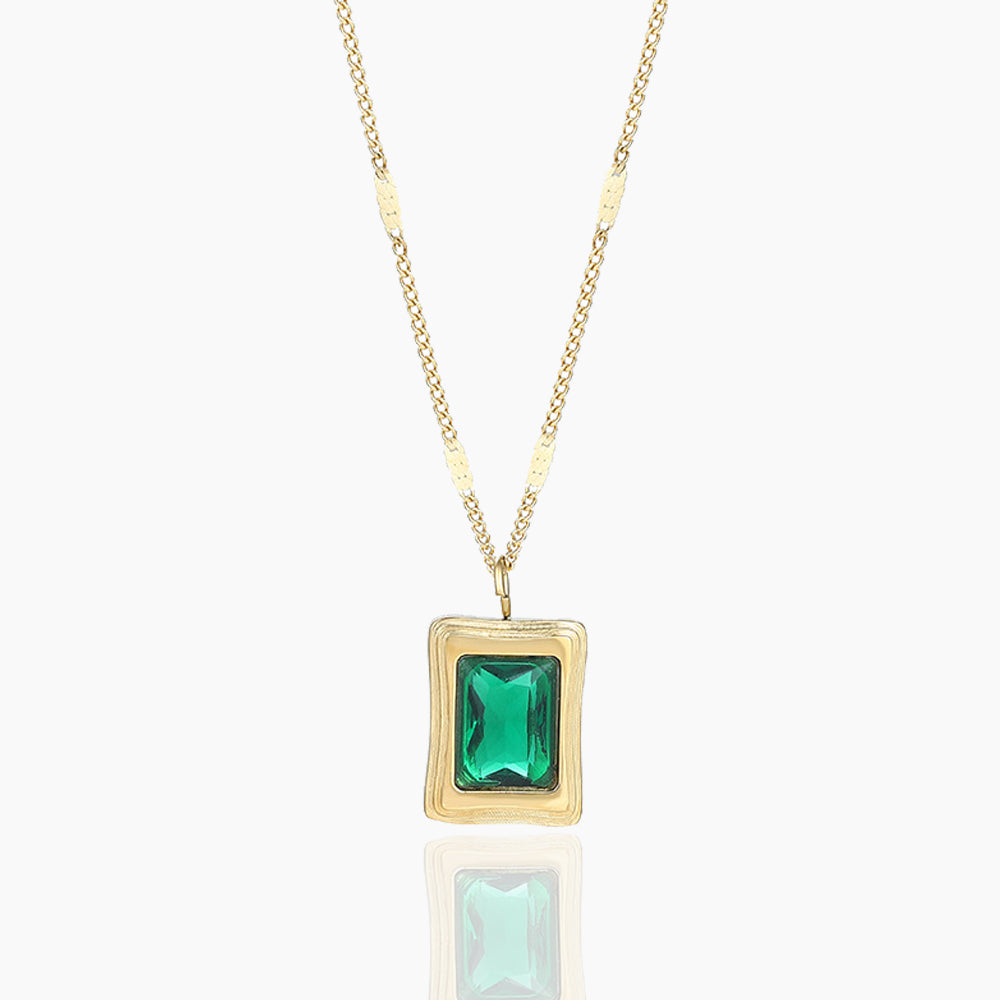 RECTANGULAR GEMSTONE NECKLACE