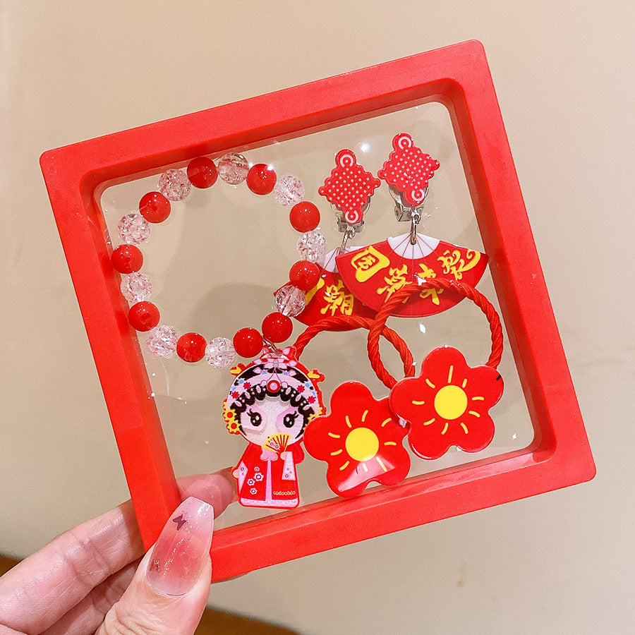 RED CARTOON BRACELET GIFT SET OF 5 PIECES