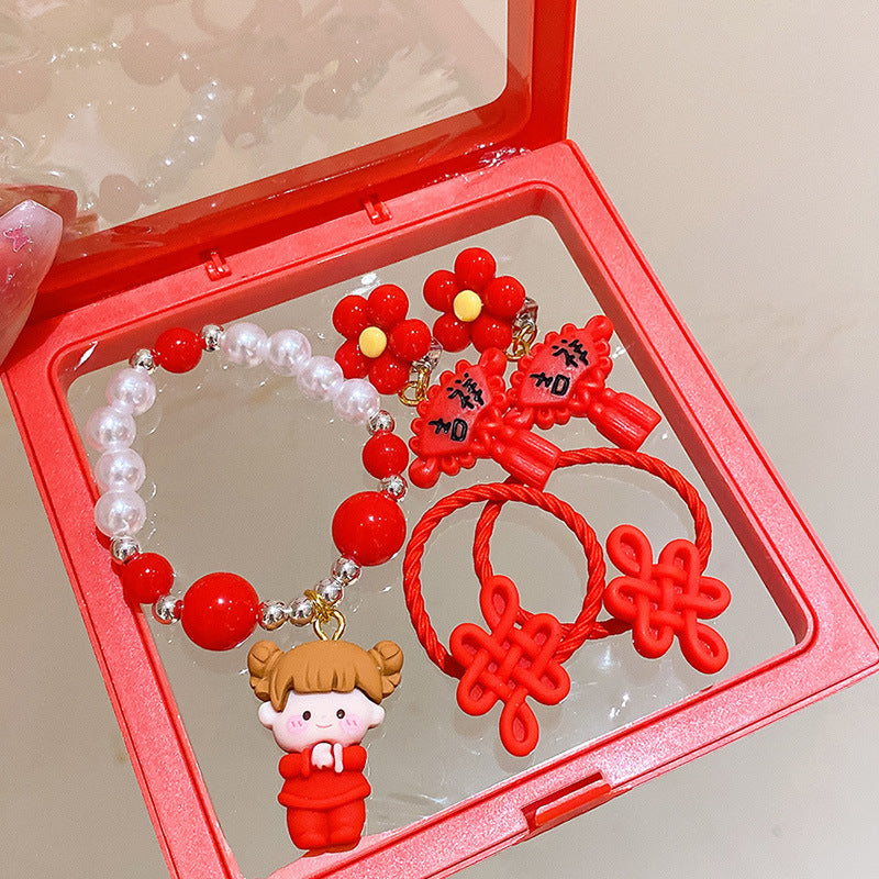 RED CARTOON BRACELET GIFT SET OF 5 PIECES