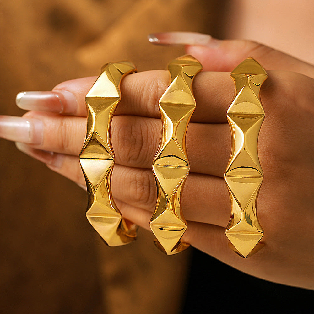 RETRO GEOMETRIC CONCAVE CONVEX BRACELET