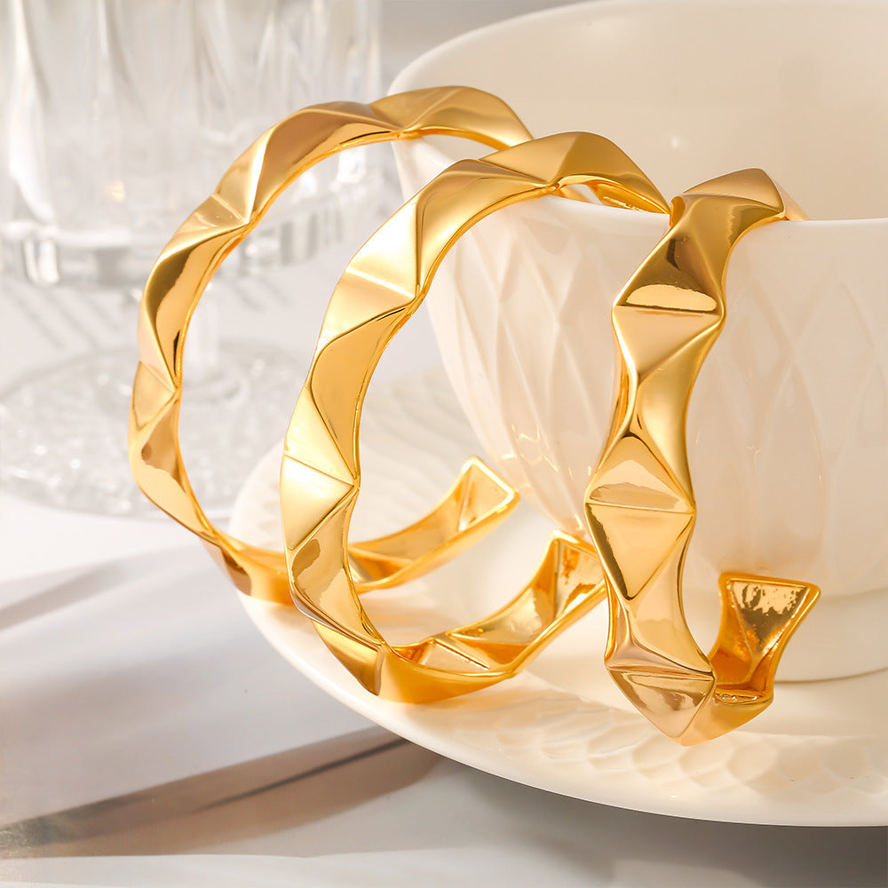 RETRO GEOMETRIC CONCAVE CONVEX BRACELET