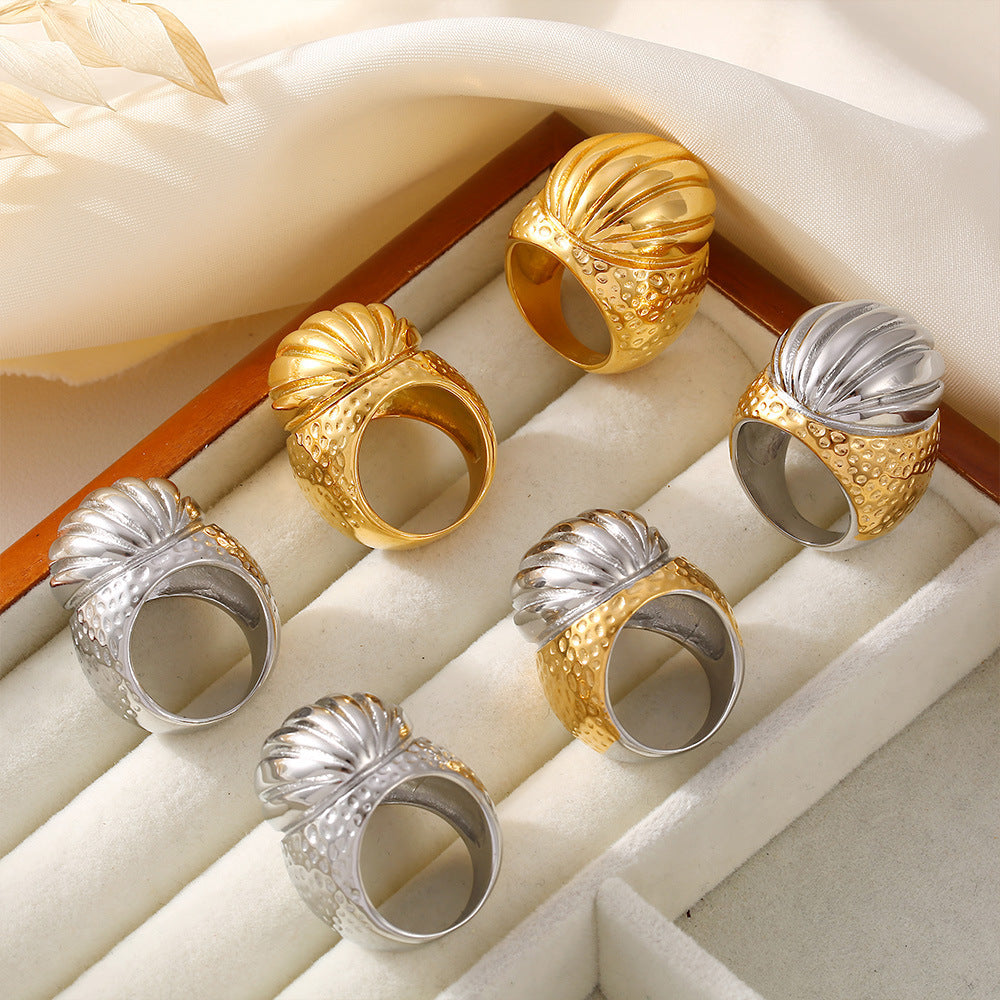 RETRO OVAL STRIPE RING