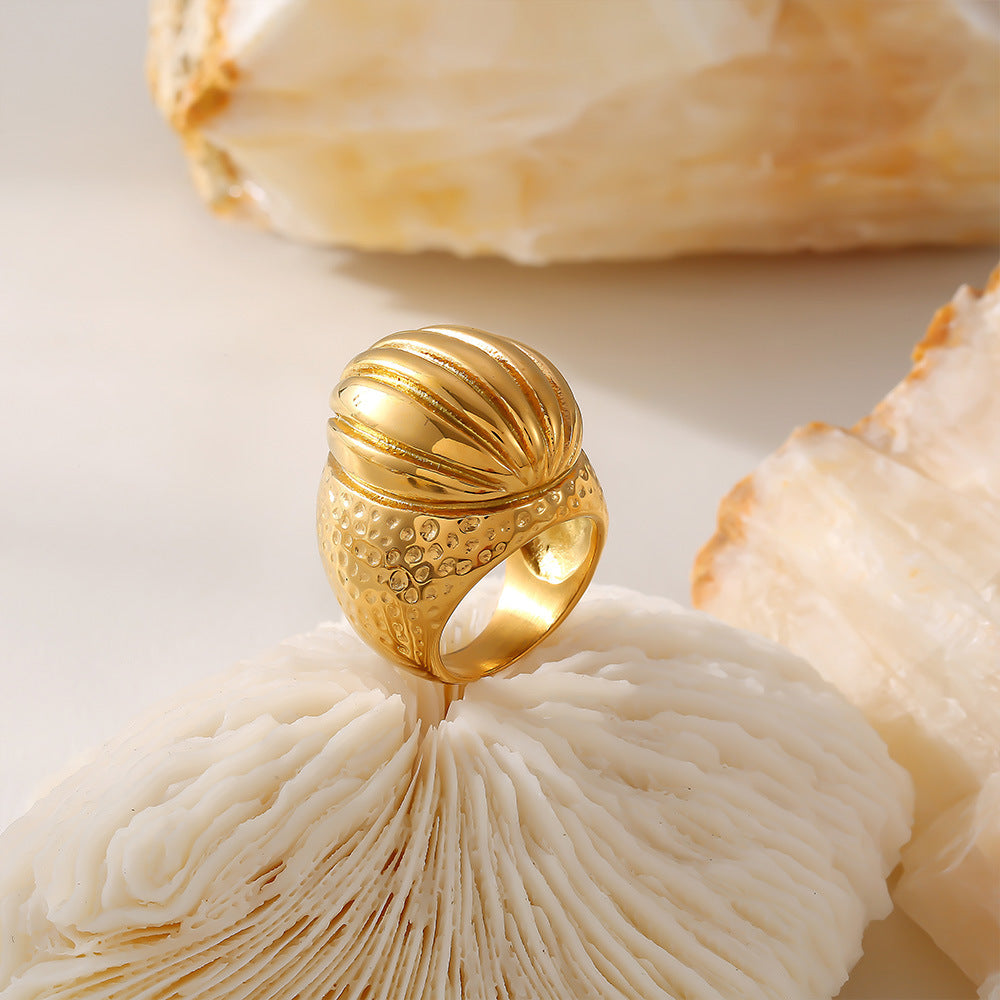 RETRO OVAL STRIPE RING