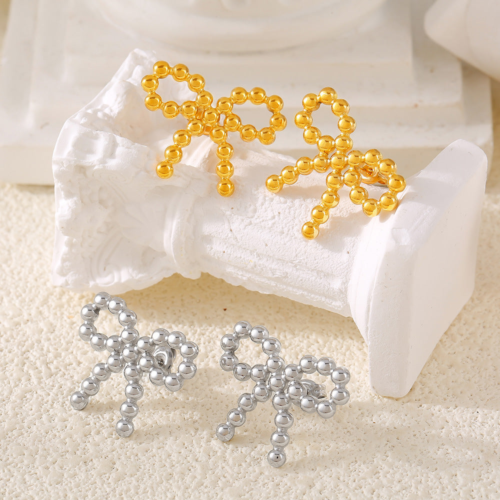 RICE GRAIN BOW EARRINGS