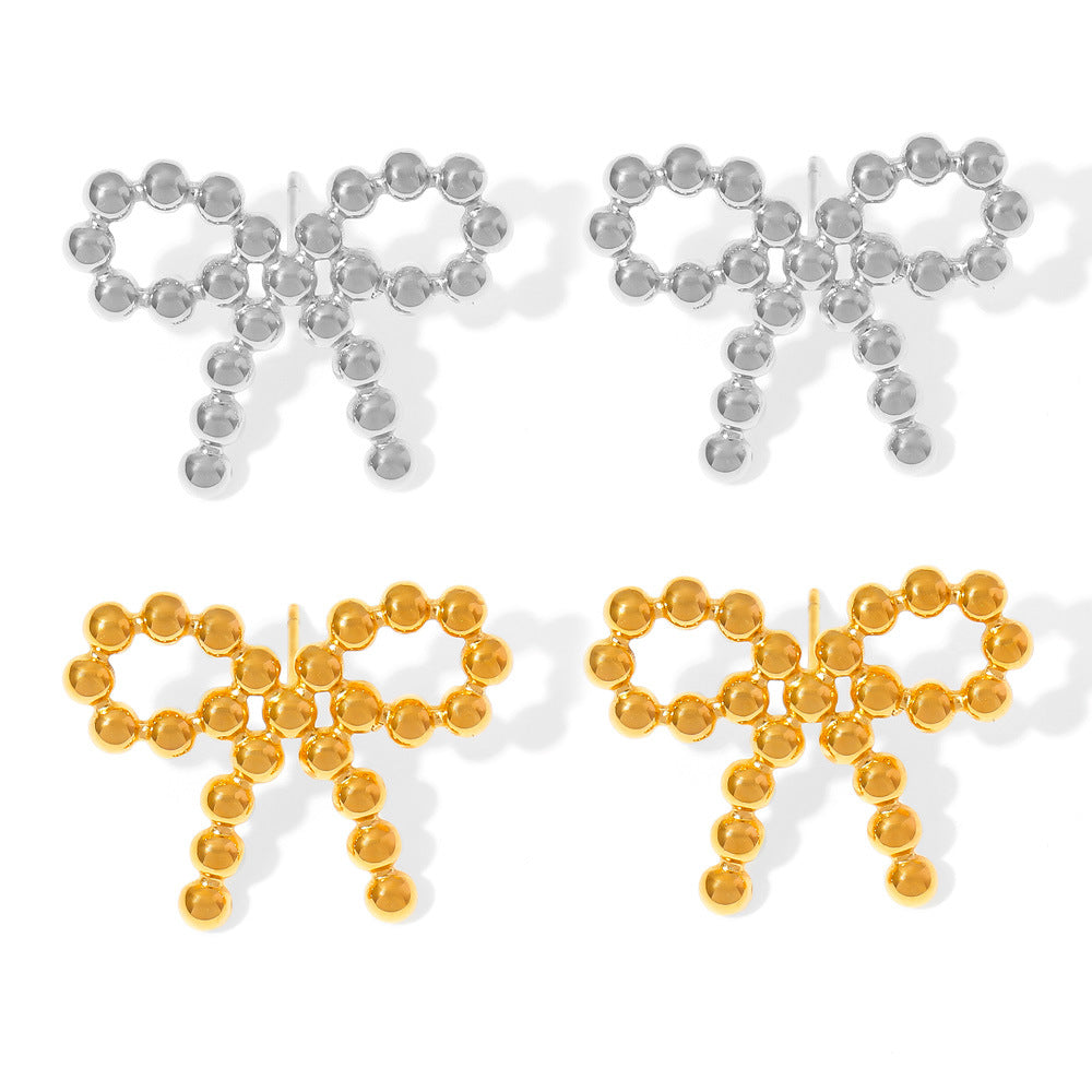 RICE GRAIN BOW EARRINGS