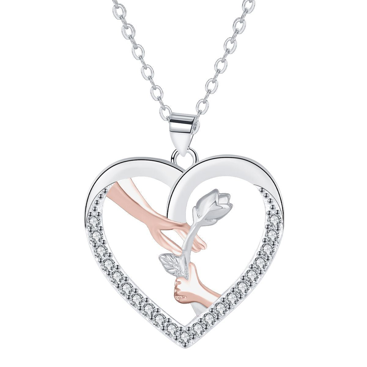 ROSE ICED OUT NECKLACES