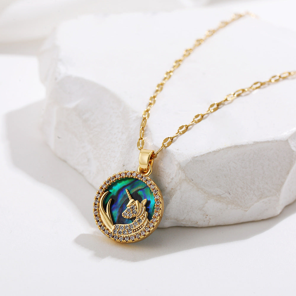 ROSE UNICORN NECKLACE