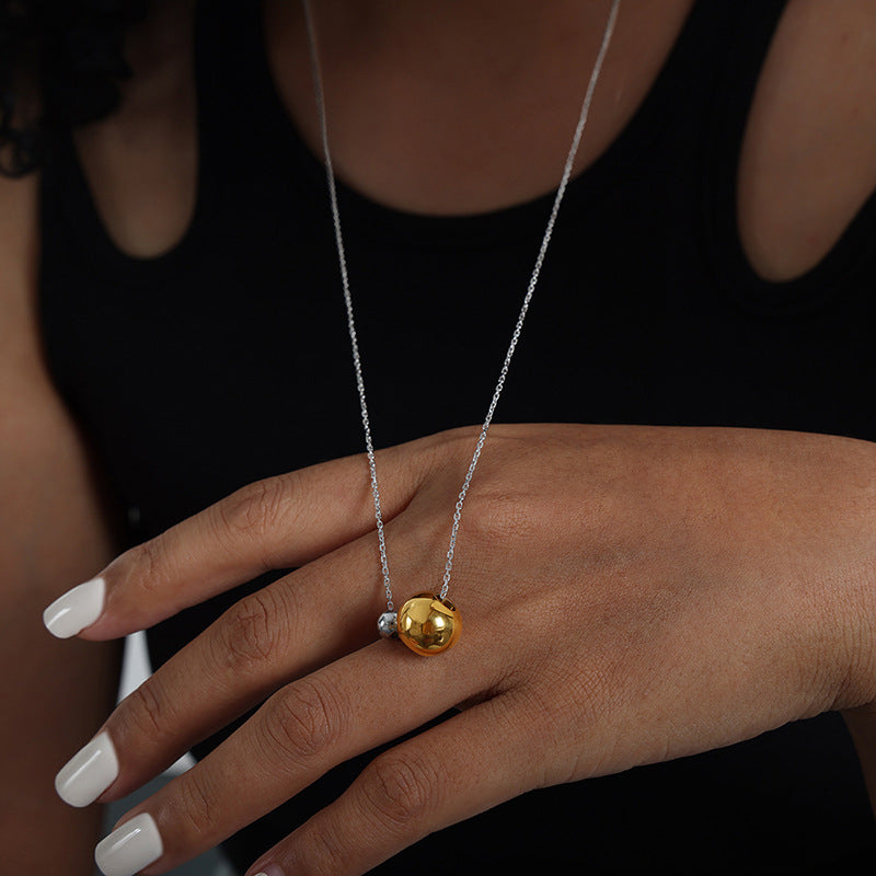 ROUND BEAD SWEATER CHAIN NECKLACE