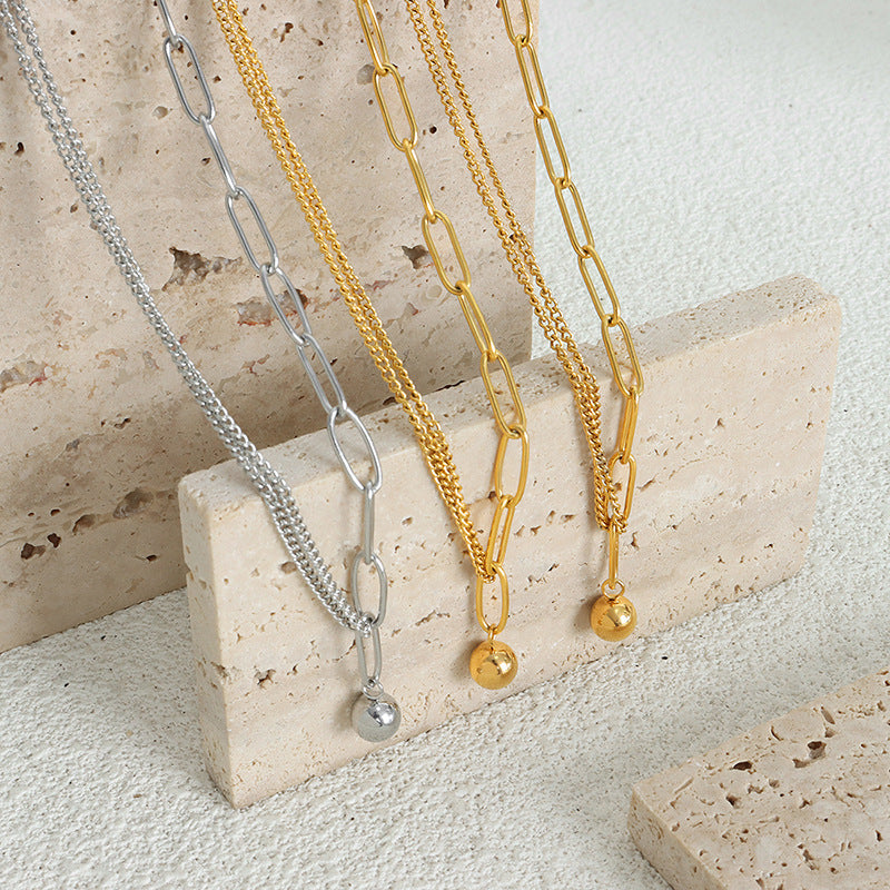 ROUND BALL PENDANT NECKLACE