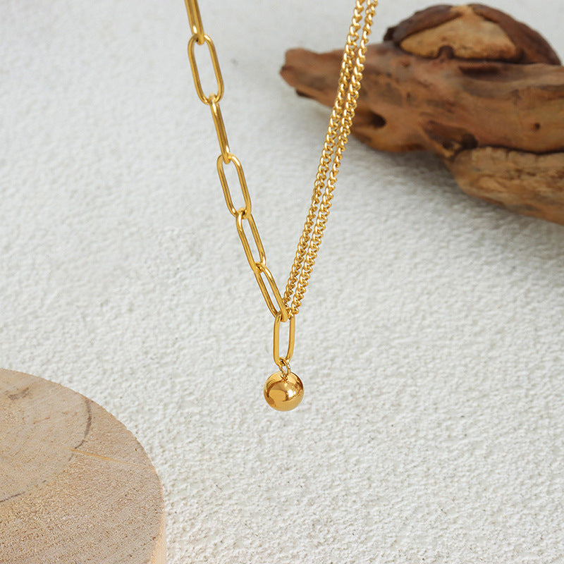 ROUND BALL PENDANT NECKLACE