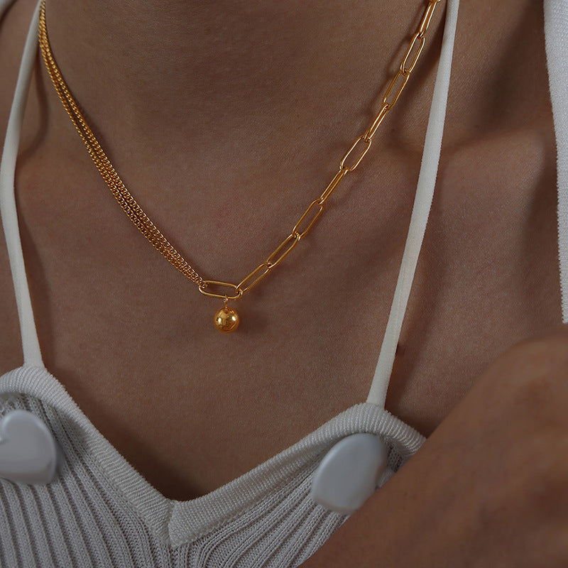 ROUND BALL PENDANT NECKLACE