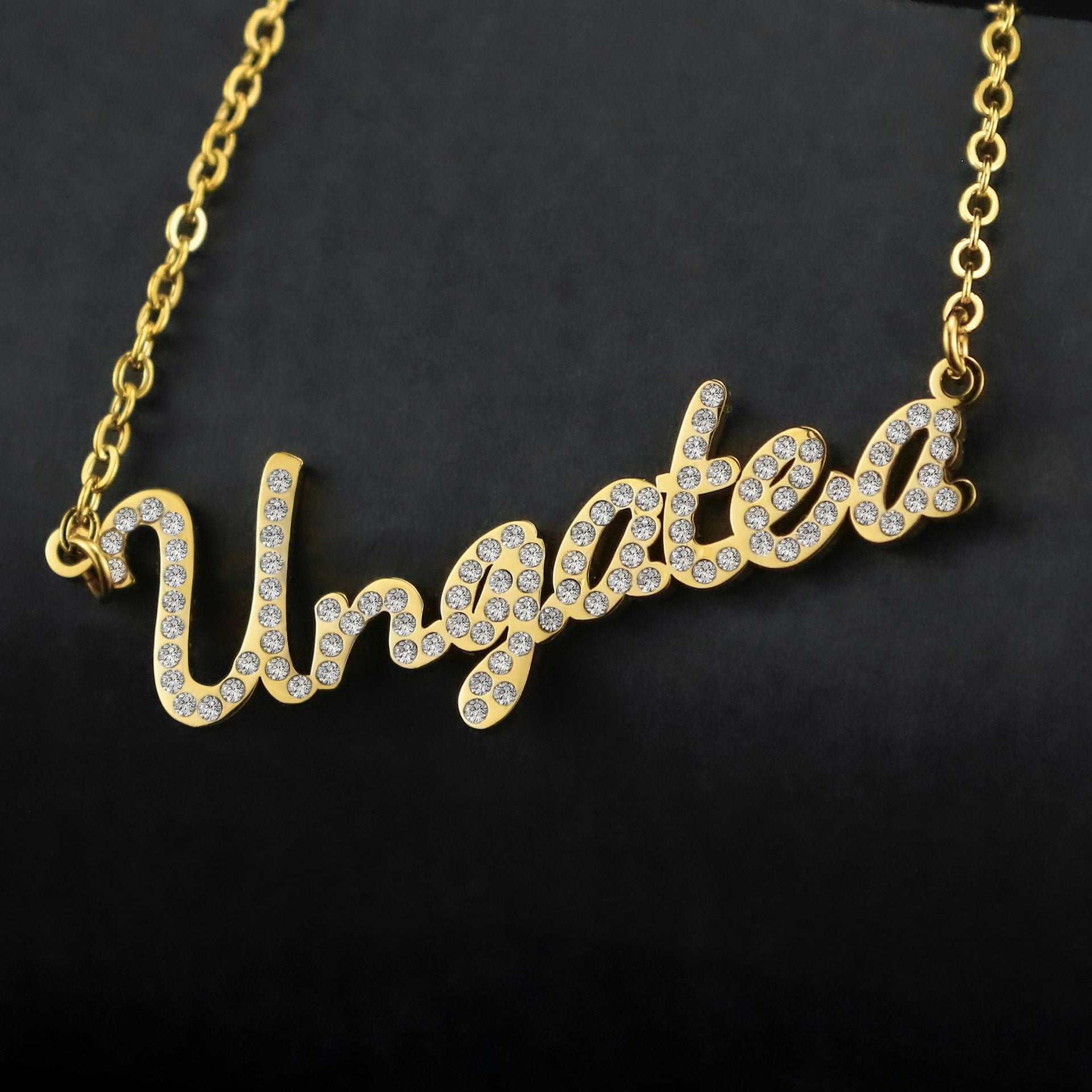SCRIPT ICED NAME NECKLACE