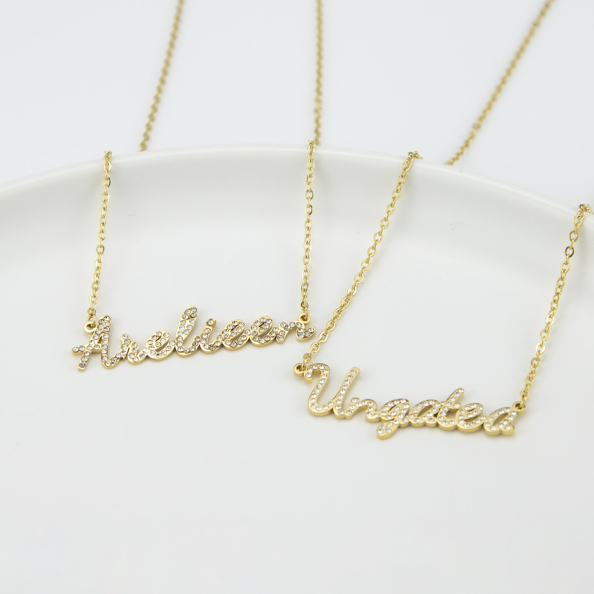 SCRIPT ICED NAME NECKLACE
