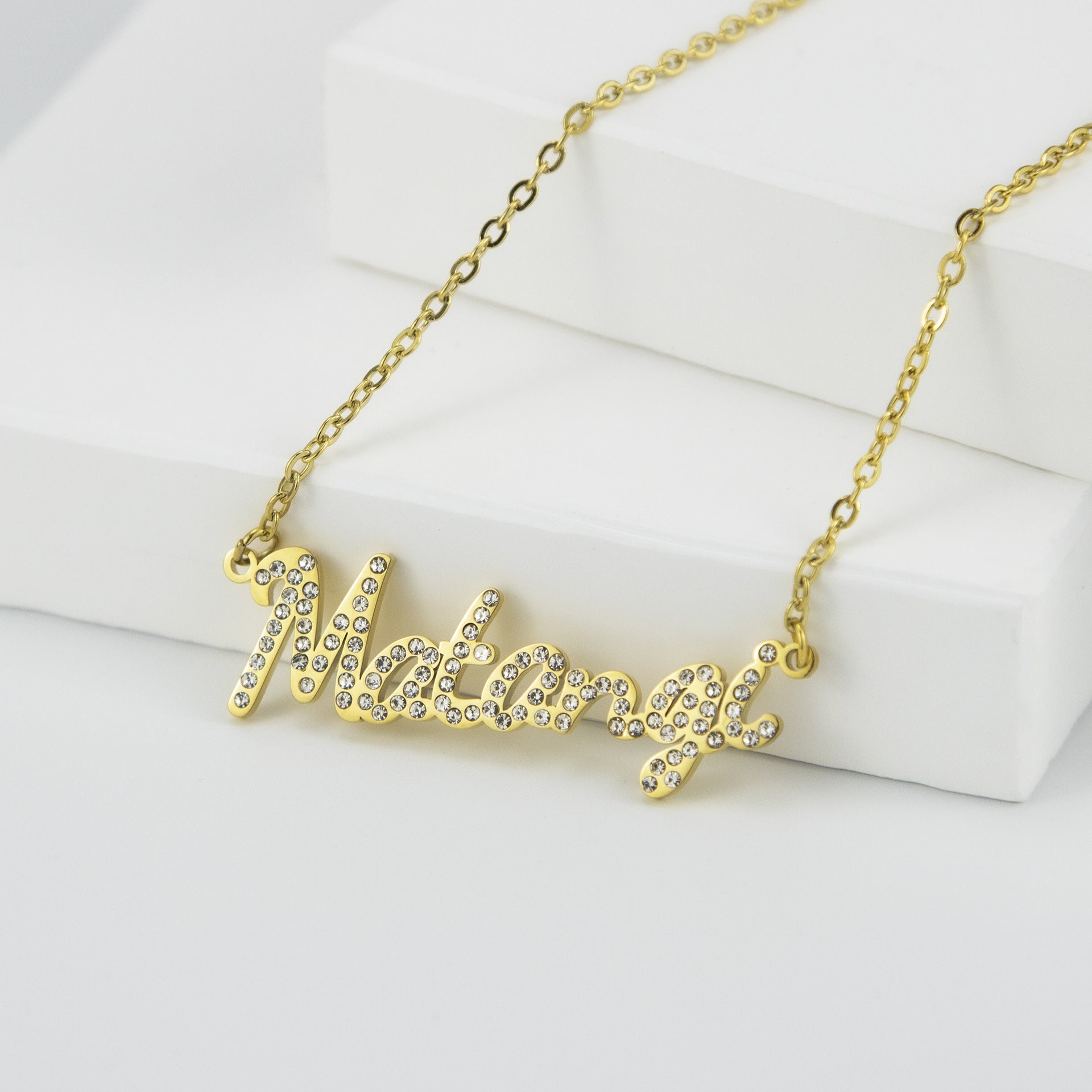 SCRIPT ICED NAME NECKLACE