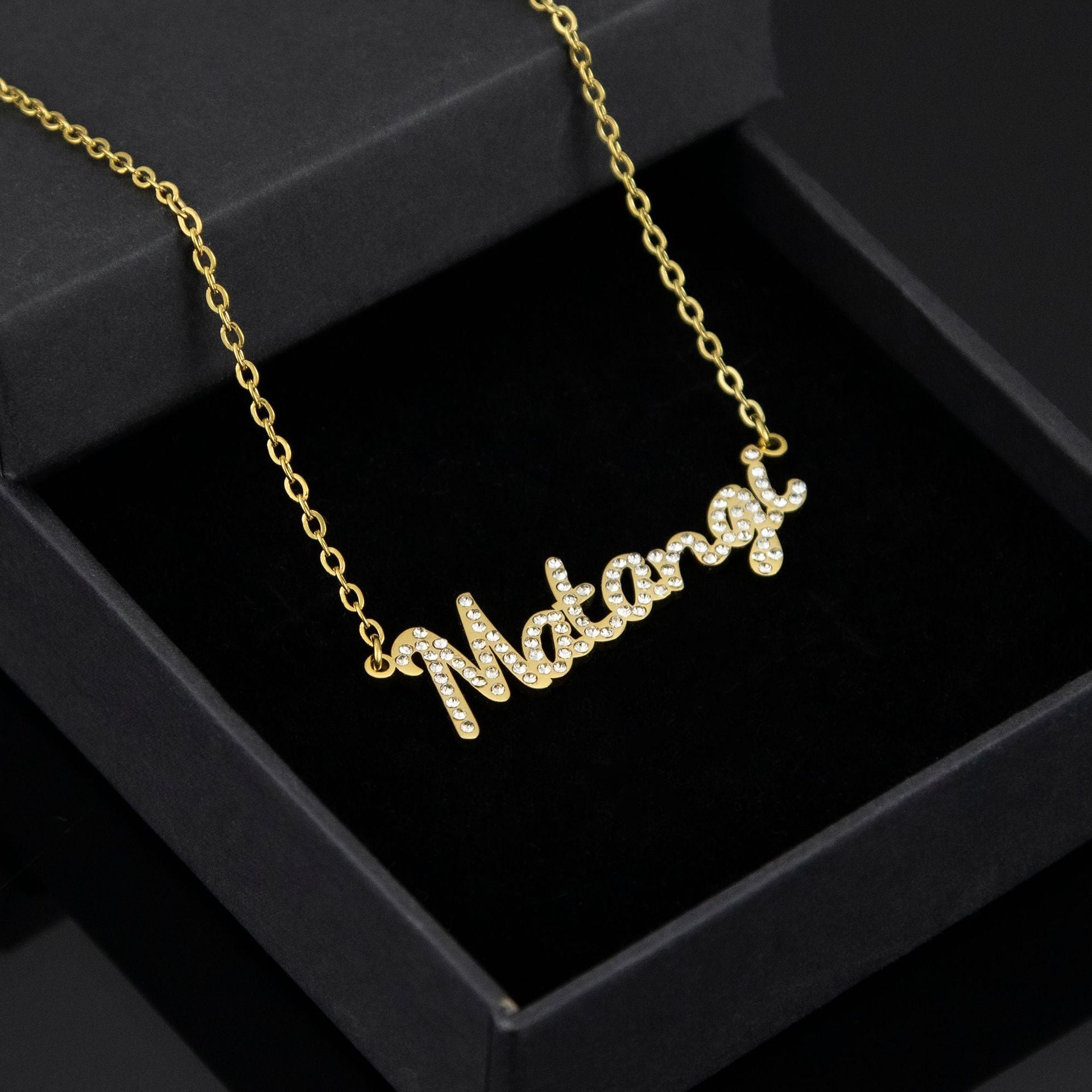 SCRIPT ICED NAME NECKLACE