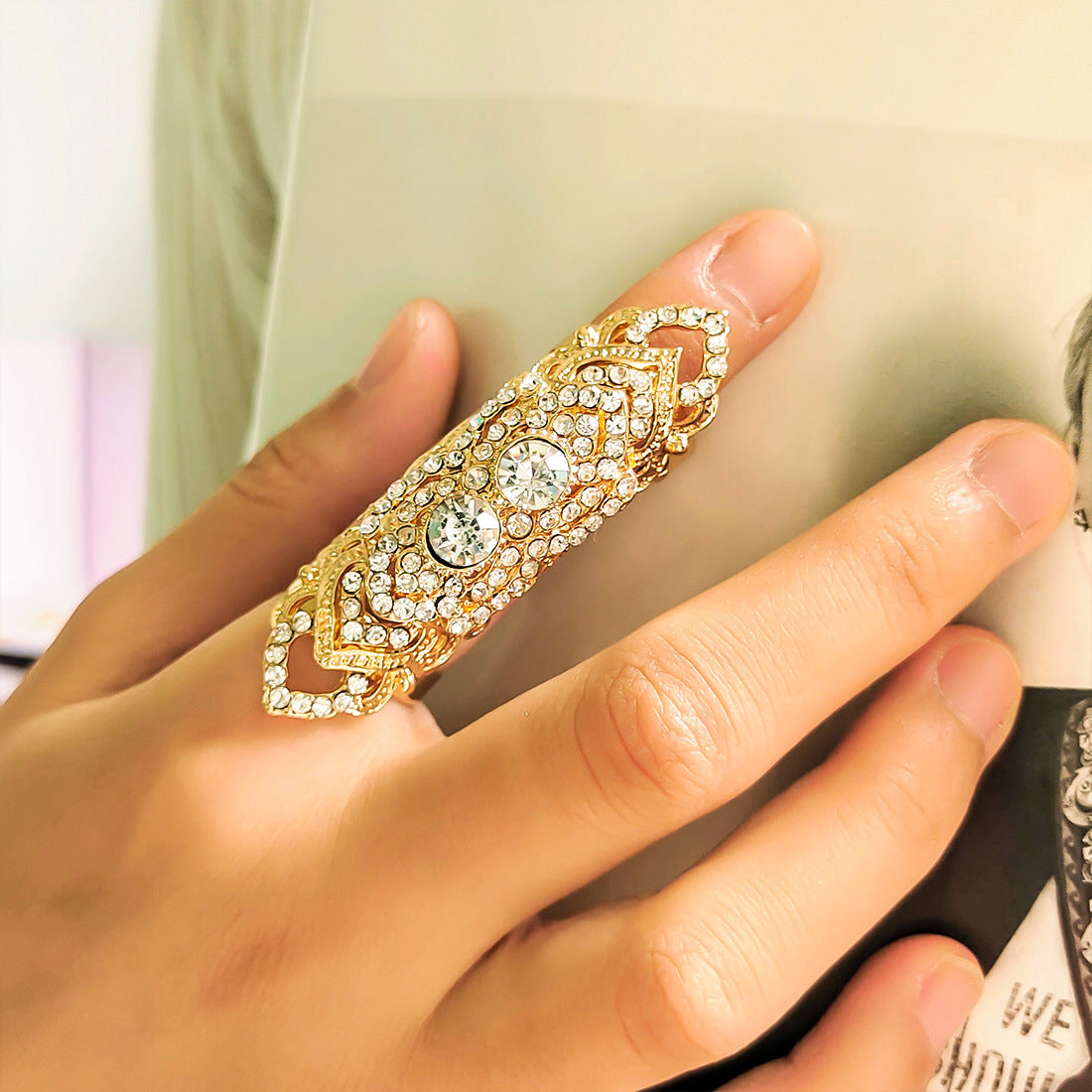 SIMPLE GOLD AND SILVER RIBBON DIAMOND RING PERSONALIZED RING