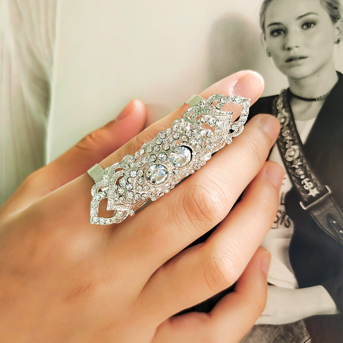 SIMPLE GOLD AND SILVER RIBBON DIAMOND RING PERSONALIZED RING