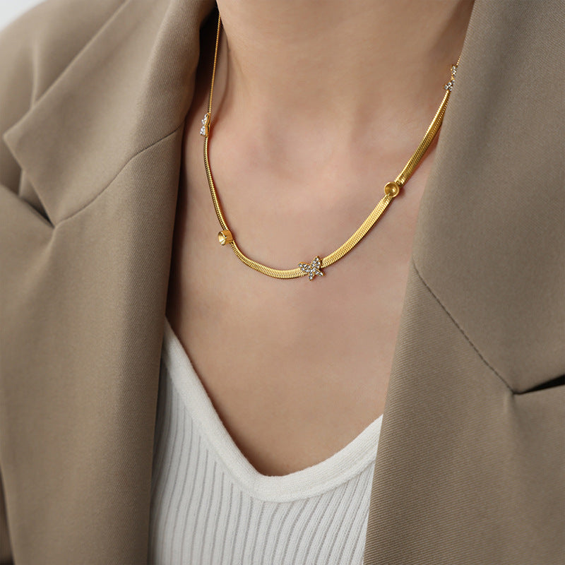 SNAKE BONE BUTTERFLY NECKLACE