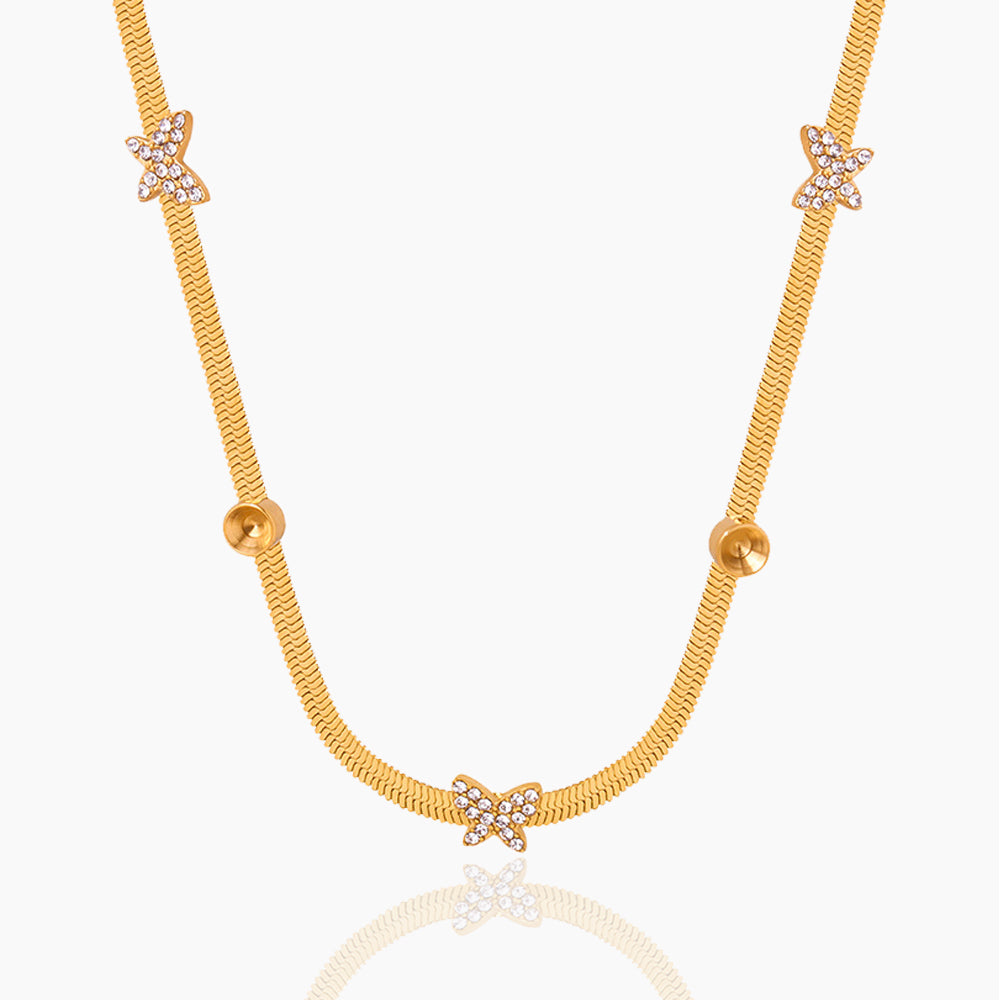 SNAKE BONE BUTTERFLY NECKLACE