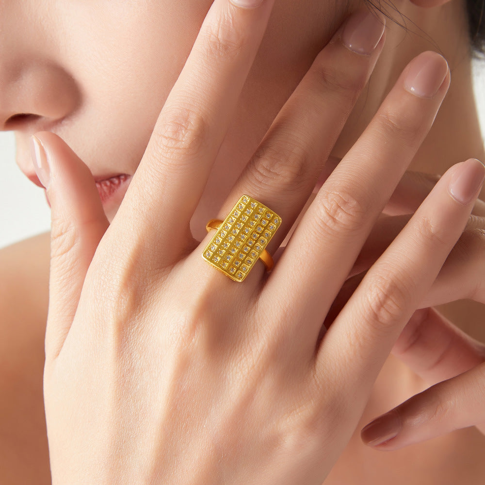 SQUARE STUDDED RING