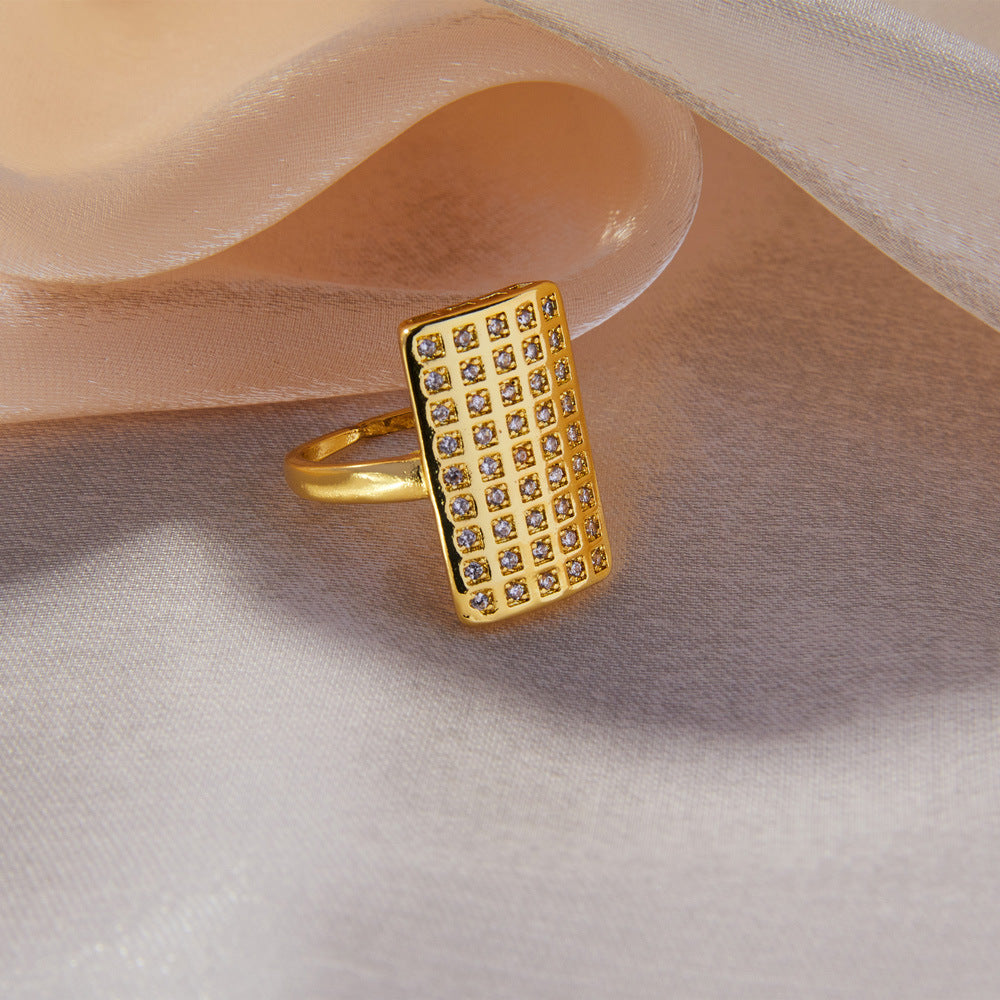 SQUARE STUDDED RING