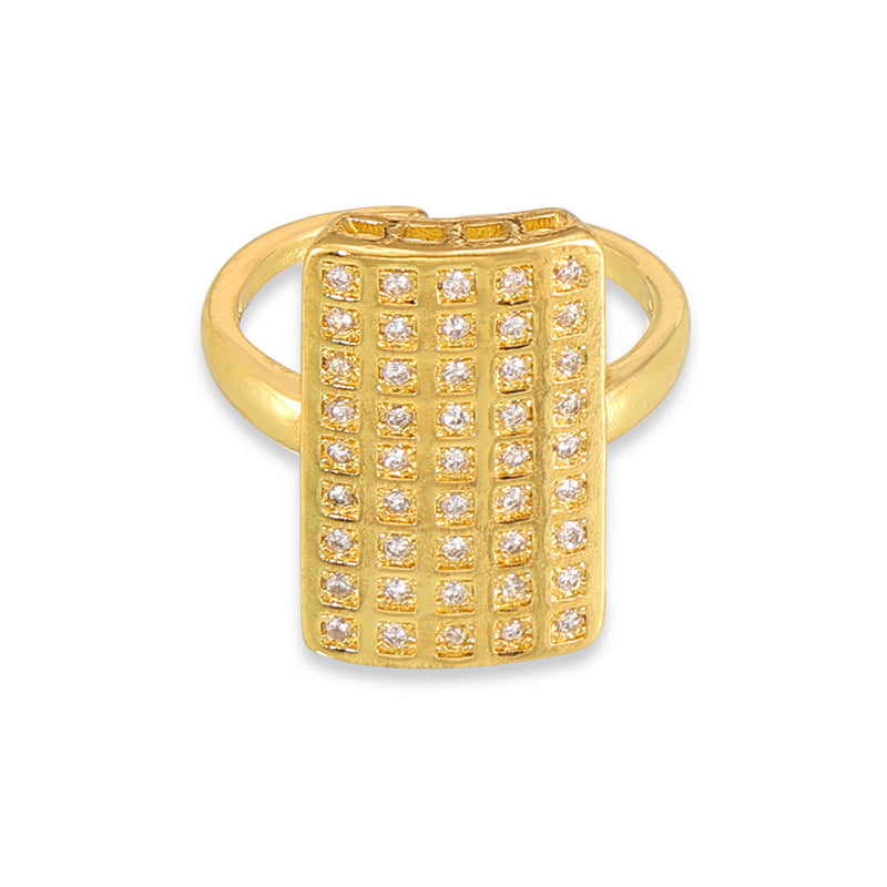 SQUARE STUDDED RING