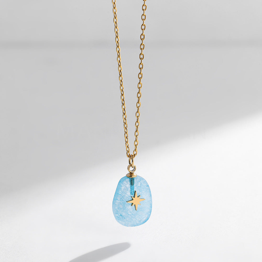 STAR NATURAL STONE PENDANT NECKLACE