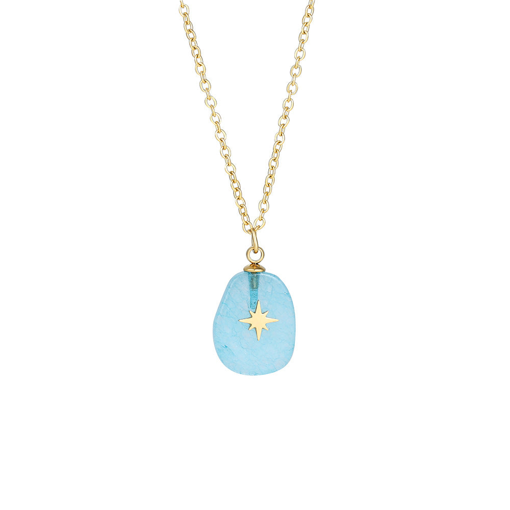 STAR NATURAL STONE PENDANT NECKLACE