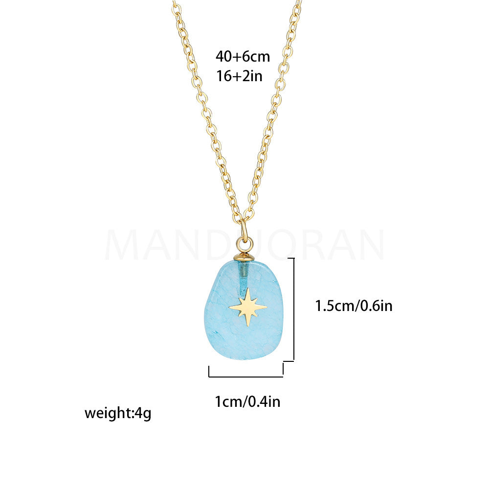 STAR NATURAL STONE PENDANT NECKLACE