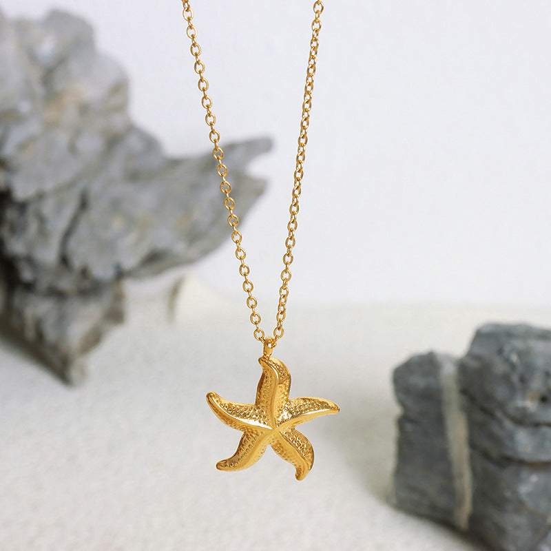 STARFISH PENDANT COLLARBONE CHAIN NECKLACE