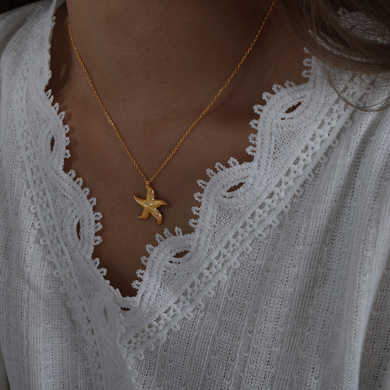 STARFISH PENDANT COLLARBONE CHAIN NECKLACE