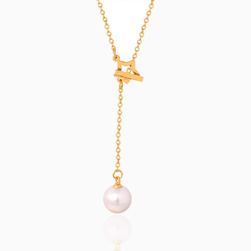 STAR SHAPED PEARL PENDANT NECKLACE