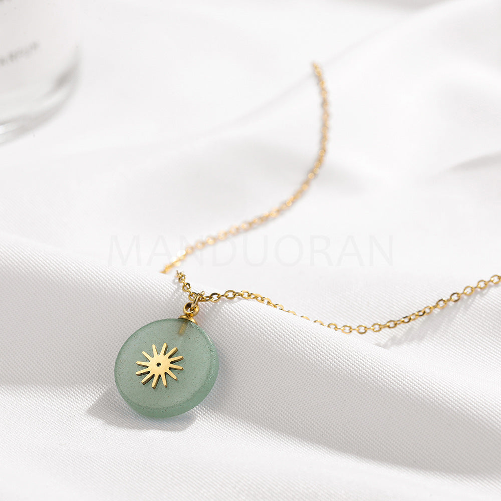 SUN NATURAL STONE PENDANT NECKLACE