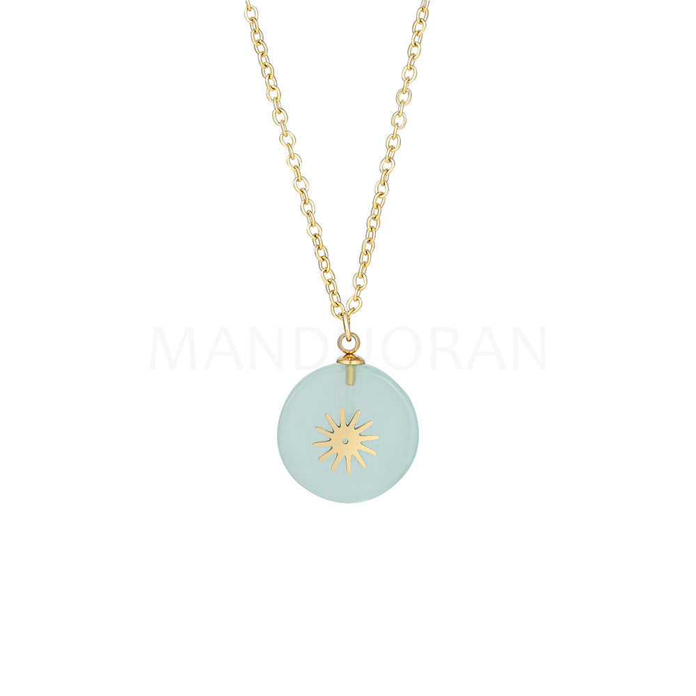 SUN NATURAL STONE PENDANT NECKLACE