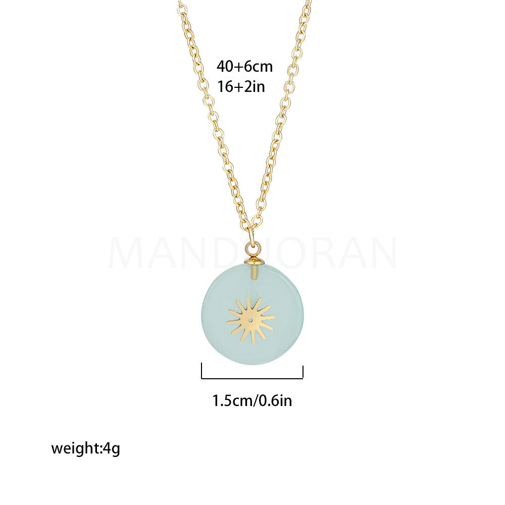 SUN NATURAL STONE PENDANT NECKLACE