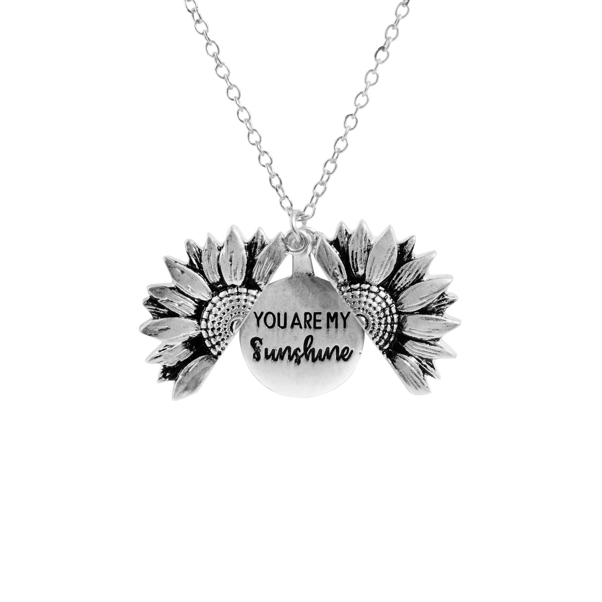 SUNFLOWER DOUBLE-LAYER ENGRAVED NECKLACE