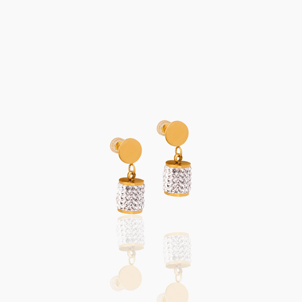 SUPER SPARKLING FULL CYLINDRICAL EARRINGS