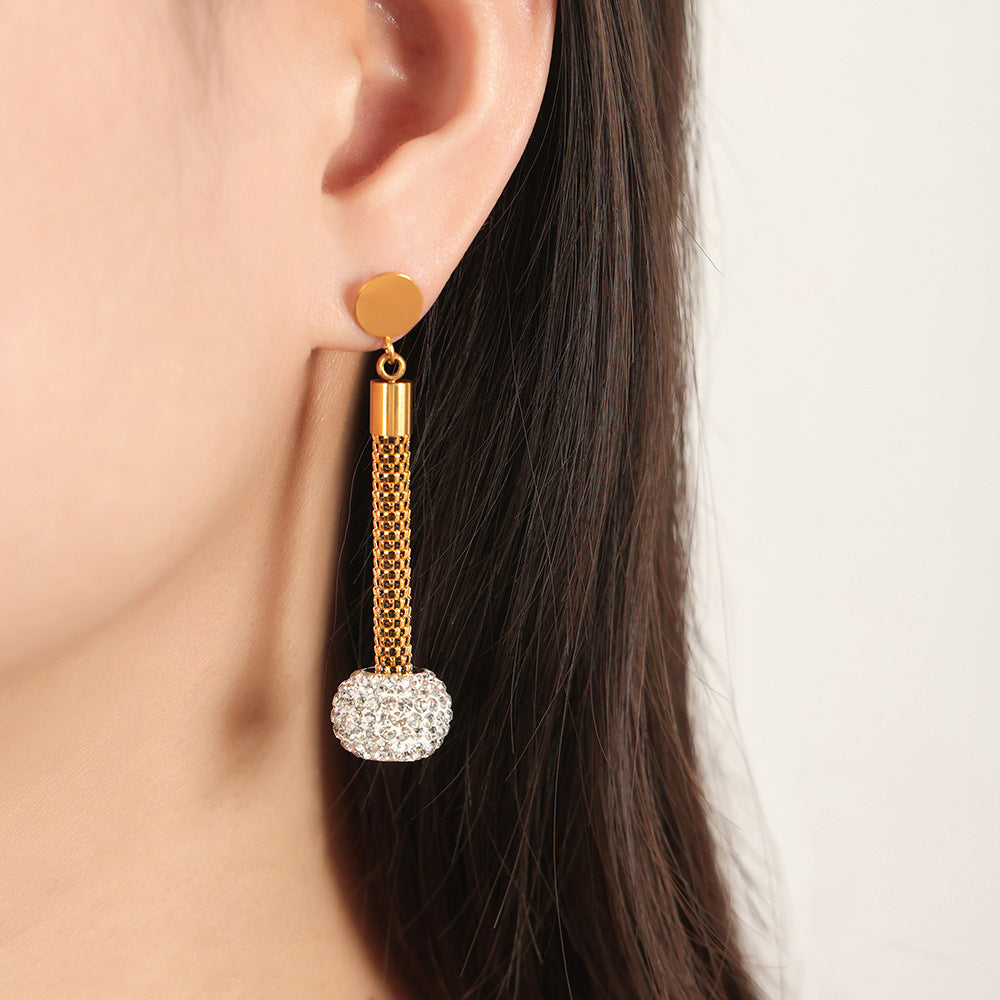 SUPER SPARKLING FULL CYLINDRICAL EARRINGS