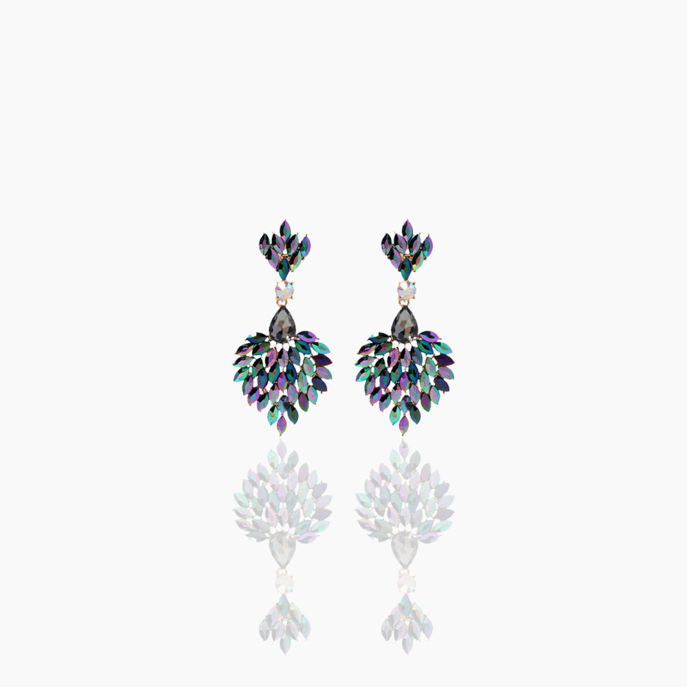 Shiny three-dimensional multi-color earrings