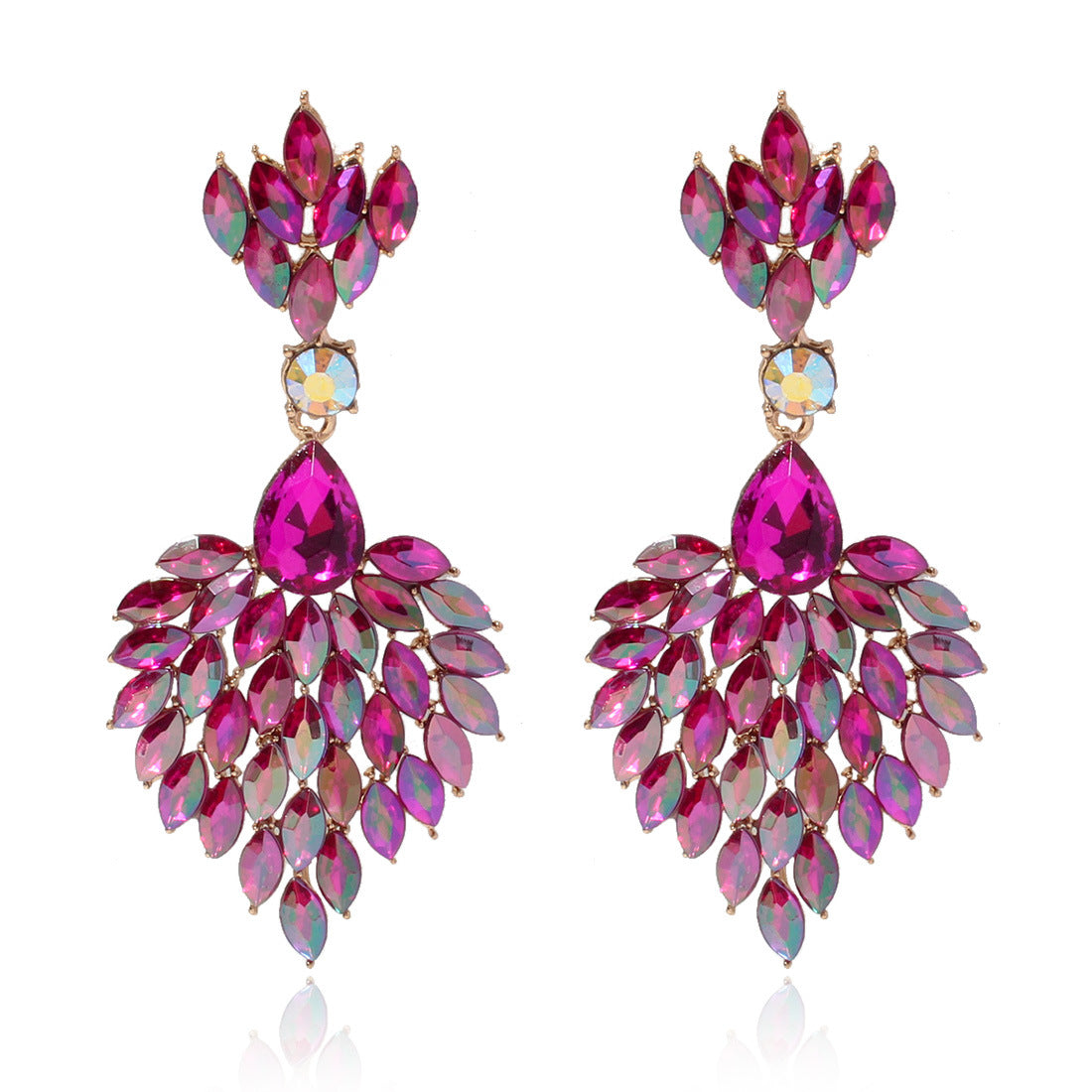 Shiny three-dimensional multi-color earrings