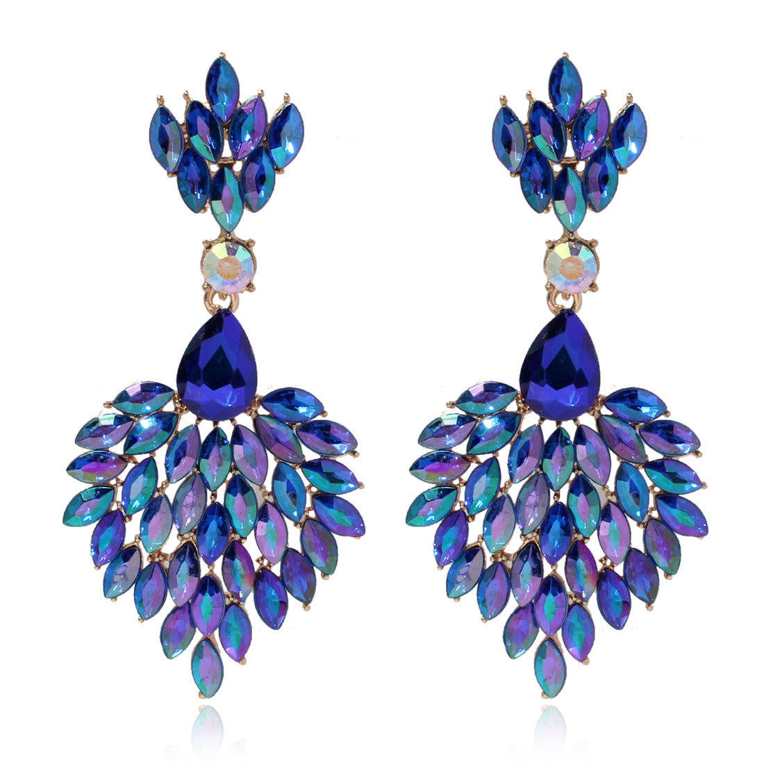 Shiny three-dimensional multi-color earrings