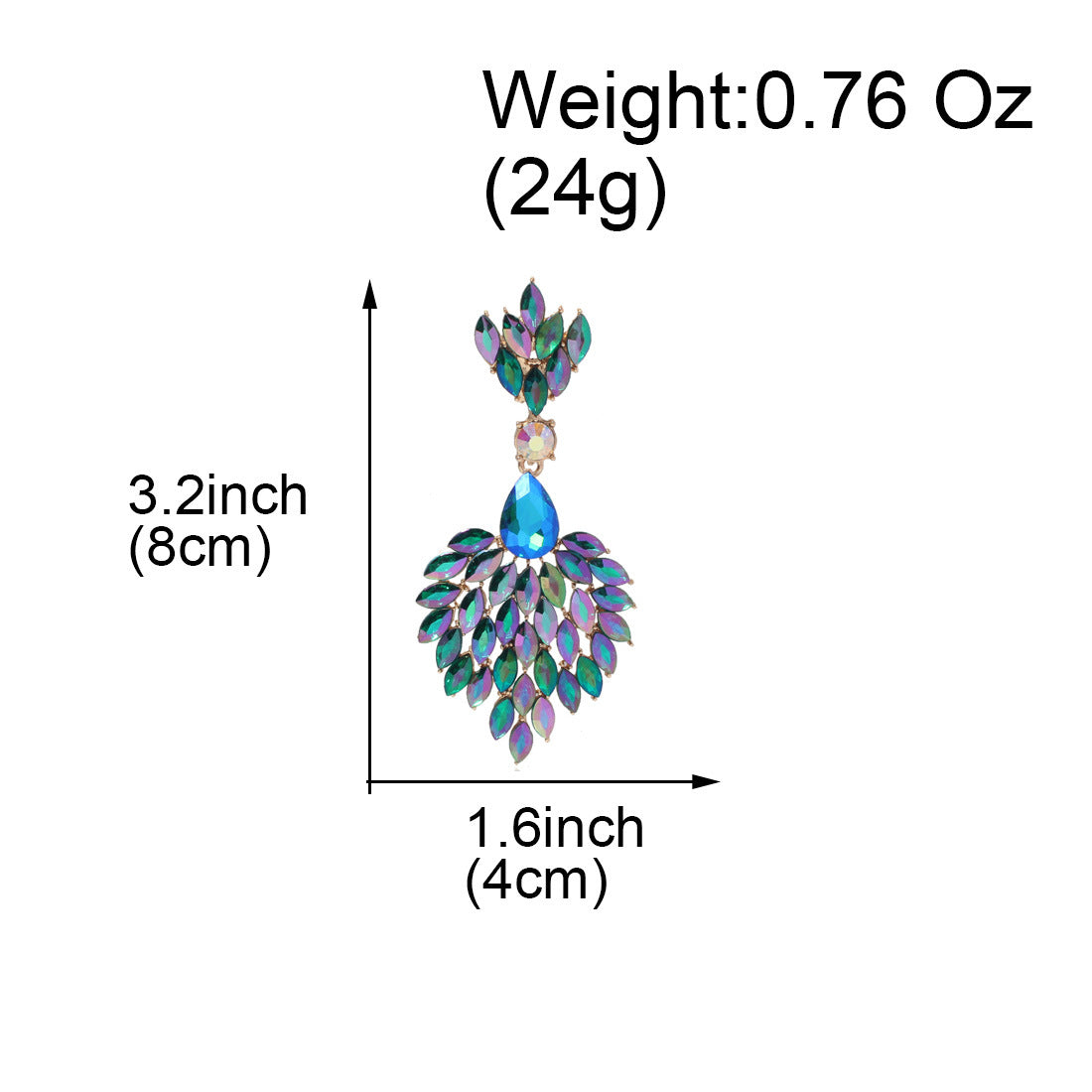 Shiny three-dimensional multi-color earrings