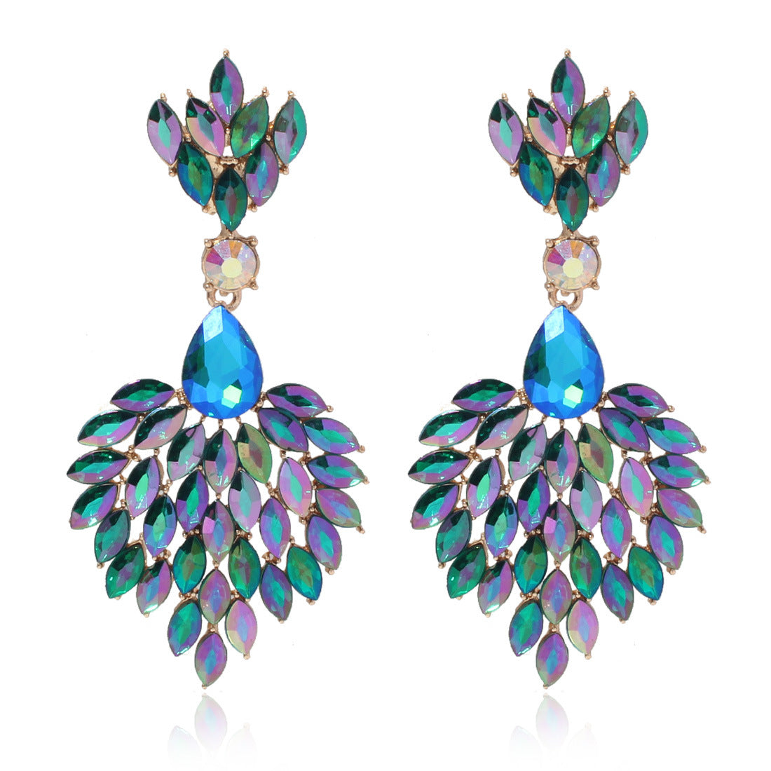 Shiny three-dimensional multi-color earrings