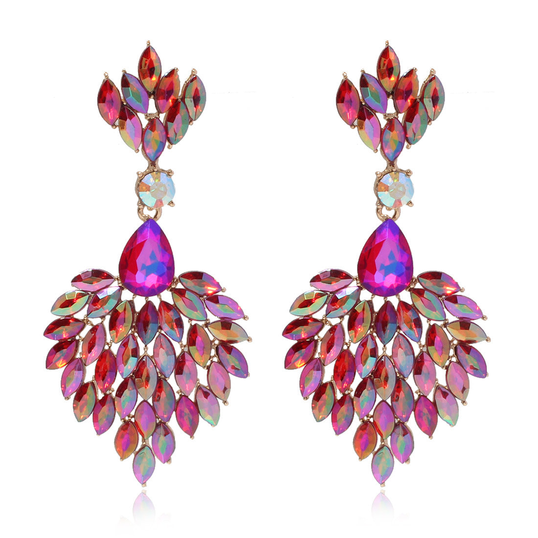 Shiny three-dimensional multi-color earrings