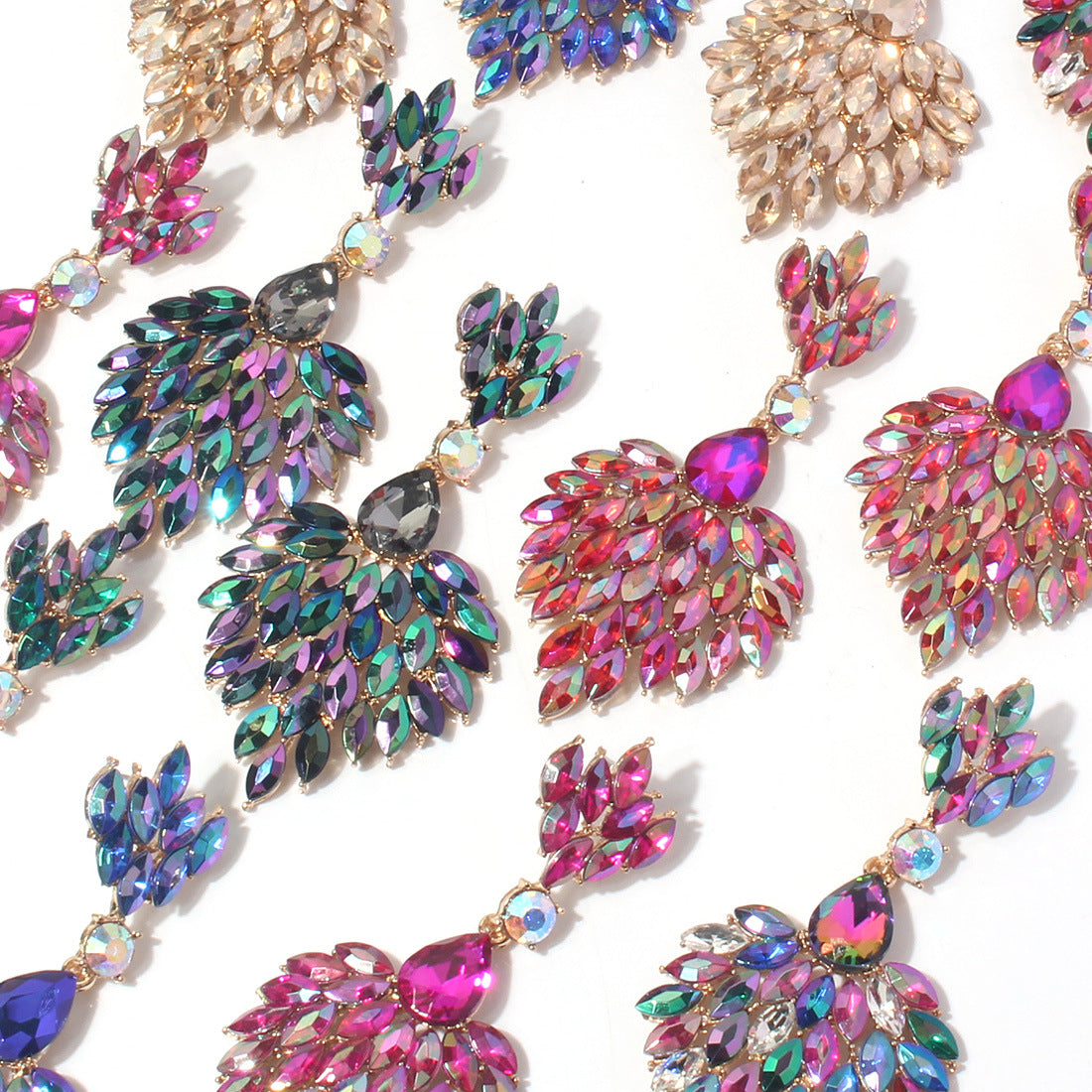 Shiny three-dimensional multi-color earrings