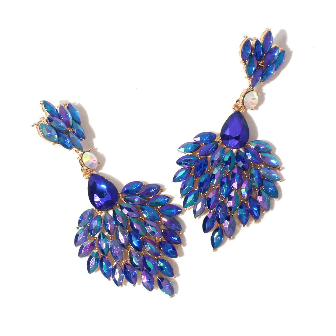 Shiny three-dimensional multi-color earrings