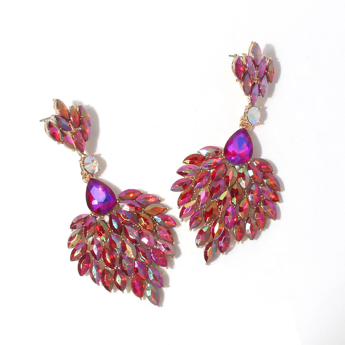 Shiny three-dimensional multi-color earrings