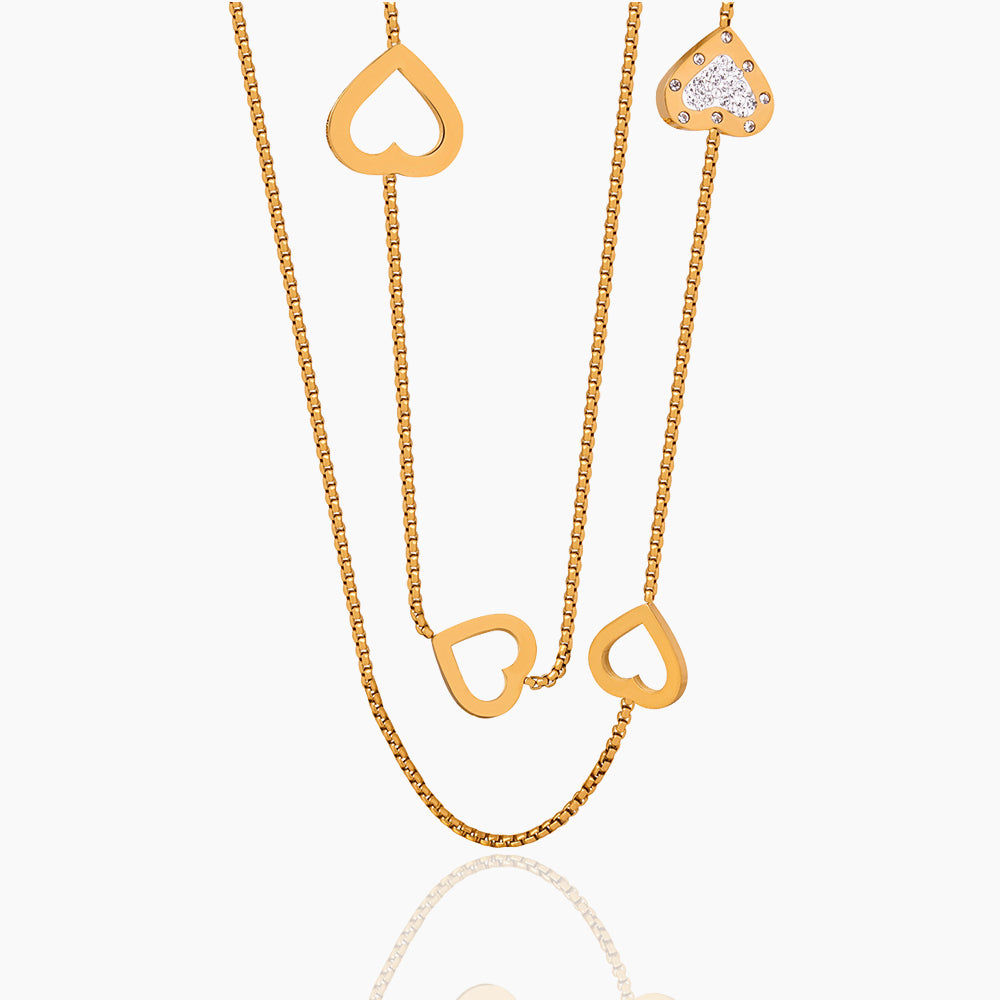 Simple Personality Square Heart Pendant Necklace