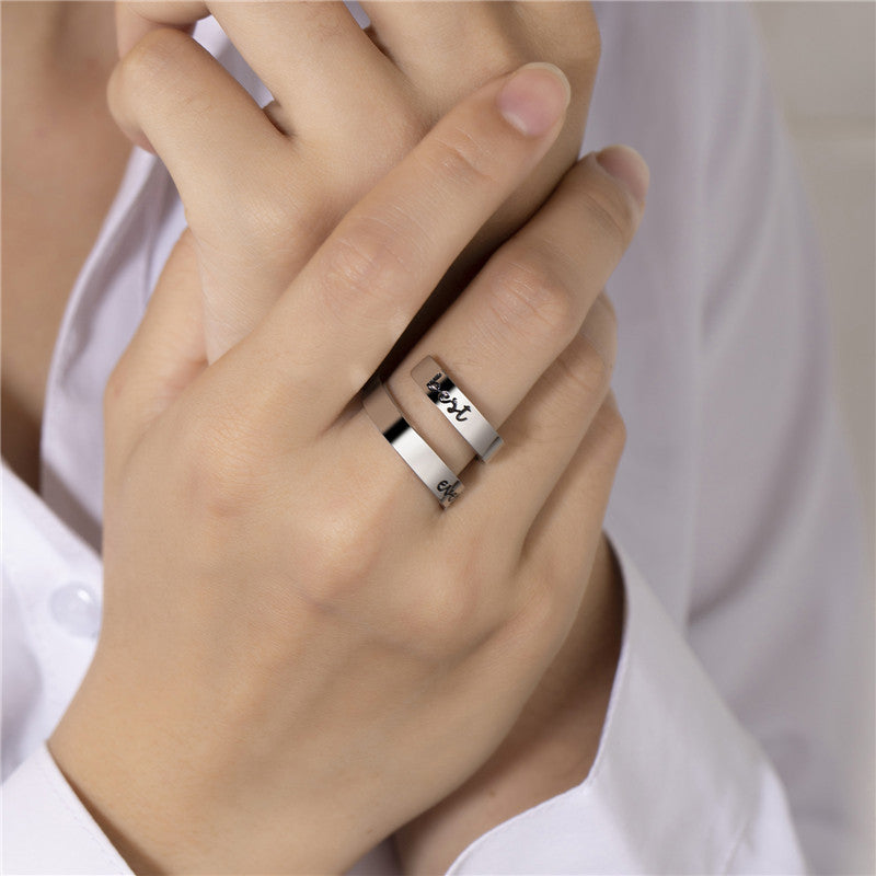 Simple and stylish double-layer ring