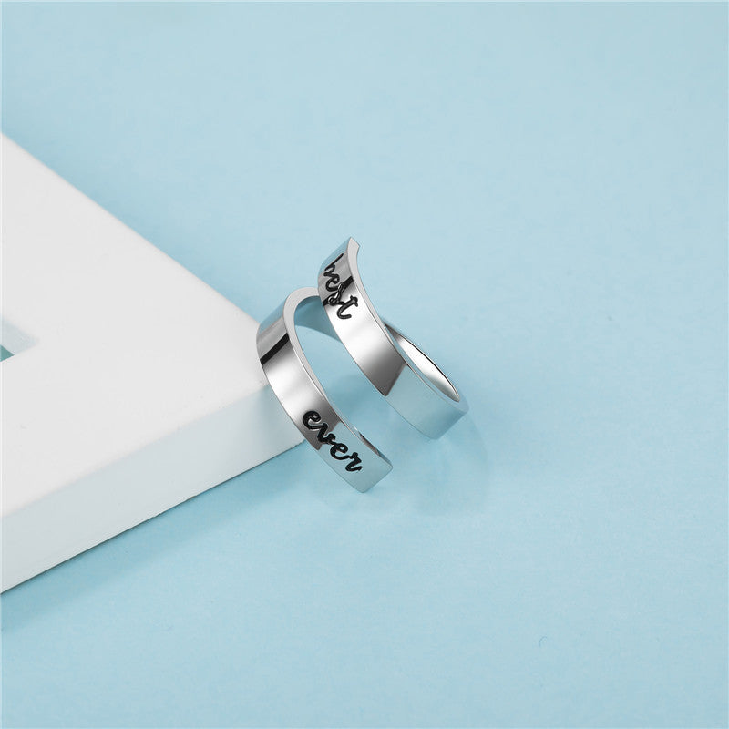 Simple and stylish double-layer ring